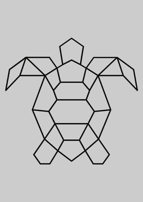 50 Ideas De Cuadrícula | Dibujos En Cuadricula Geometric Art Animal, Turtle Print, Geometric Shapes Art, Seni Dan Kraf, Geometric Design Art, Geometric Drawing, Tape Art, Geometric Animals, Shape Art