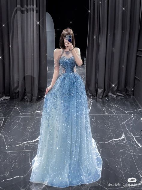 Dark Blue Fancy Dress, Dark Blue Dress Prom, Korean Gowns Dresses, Western Long Dresses, Queen Wedding Dress, Debut Dresses, Dance Style Outfits, Neat Casual Outfits, Gowns Dresses Elegant