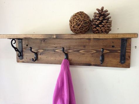 Related image Diy Coat Hooks, Coat Hook Shelf, Diy Coat Rack, Shelf With Hooks, Diy Coat, Coat Hooks On Wall, Coat Rack Shelf, Diy Wand, Wooden Coat Rack