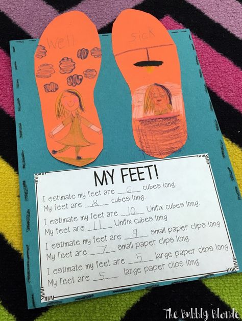 Measuring with "The Foot Book!" - The Bubbly Blonde Teacher Non Standard Measurement Kindergarten, The Foot Book Activities, Measurement Craft, Non Standard Measurement Activities, Dr Seuss Math, Non Standard Measurement, Measurement Ideas, Measurement Kindergarten, Dr Seuss Activities