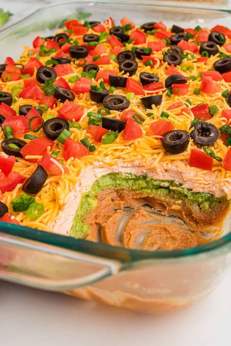 The Best 7 Layer Taco Dip (without Cream Cheese) Layers Taco Dip, Mexican 7 Layer Dip Easy, Seven Layer Dip Recipe Easy, 8 Layer Taco Dip, Walking Taco Dip, Seven Layer Mexican Dip, 9 Layer Dip, Healthy 7 Layer Dip, Taco Layer Dip Easy