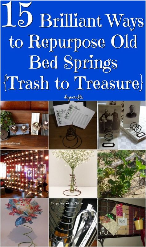 What To Do With Old Bed Springs, Repurposed Box Springs, Old Bed Springs Ideas Repurposed, Bedspring Ideas, Mattress Spring Crafts, Rusty Bed Springs, Old Bed Springs, Garden Art From Junk, Bed Spring Crafts