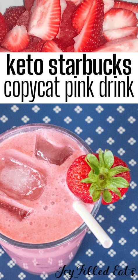 My Keto Starbucks Pink Drink is light, fruity, and delicious! You won't have to miss out on this coffeeshop favorite when you can make your own keto pink drink at home. This easy recipe is low carb, keto, gluten-free, grain-free, dairy-free, sugar-free, and Trim Healthy Mama friendly. This has a great fuel pull option for all my THM ladies! Pink Drink At Starbucks, Keto Pink Drink, Pink Drink Recipe, Starbucks Pink Drink Recipe, Pink Drink Starbucks, Trim Healthy Mama Diet, Keto Starbucks, Starbucks Pink Drink, Pink Drink Recipes