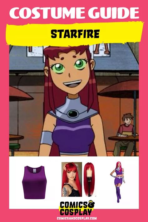 Starfire DIY Costume Ideas: Teen Titans Cosplay Starfire Halloween Costume Diy, Diy Starfire Costume, Starfire Costume Diy, Costume Ideas Teen, Teen Titans Costume, Starfire Costume, Starfire Cosplay, Diy Girls Costumes, Starfire Comics