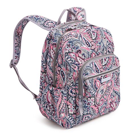 Vera Bradley Campus Backpack, Pink Vera Bradley Campus Backpack, Bandana Outfit, Vera Bradley Backpack Campus, Backpack Accessories, Campus Backpack, Gucci Purses, Steam Punk Jewelry, Backpack Pattern, Backpack For Teens