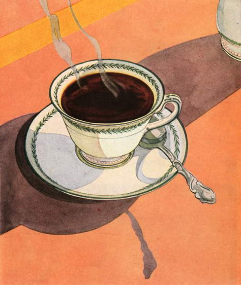 Café Cubano, Steaming Cup Of Coffee, Coffee Gallery, Coffee Saucer, Honey Bee Decor, Coffee Drawing, Retro Diner, Steaming Cup, Vintage Bee