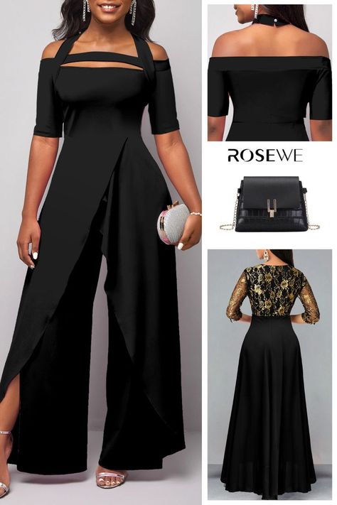 Perfect Choice for Party !Up to 80% OFF Get Yours& Be Your Style from Rosewe. Cute Maxi Skirts, 2022 Fashion Trends, Trendy Jumpsuit, Blue Bodycon Dress, Jumpsuit Outfit, 2022 Fashion, Round Neck Dresses, Jumpsuit With Sleeves, Black Bodycon Dress