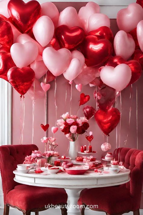 Valentine’s Day decorations offer a great way to infuse your home with a little love and create a warm and romantic ambiance. Whether you’re into DIY projects, heart-shaped wreaths, string lights, or Valentine’s pillows, there are numerous options to consider. This post lists 13 ideas for Valentine’s Day Decorations. Home, party, DIY, bedroom, classroom, easy, St, ideas, farmhouse, boho, work, office. #ValentinesDay Valentines Decor For Kids, Valentines Decor For Restaurant, Valentine's Party Decor, Valentines Party Centerpieces, Valentine Event Ideas, Valentine Engagement Party, Heart Shaped Decor, Valentine Theme Party Decoration, Gender Reveal Valentines Day