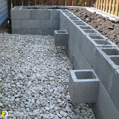 34+ Images To Guide You On The Use Of Concrete Blocks In Construction | Engineering Discoveries Concrete Building Blocks, Masonry Blocks, Cinder Block Garden, Concrete Block Walls, Cinder Blocks, Landscaping Retaining Walls, Brick Garden, Cinder Block, Block Wall