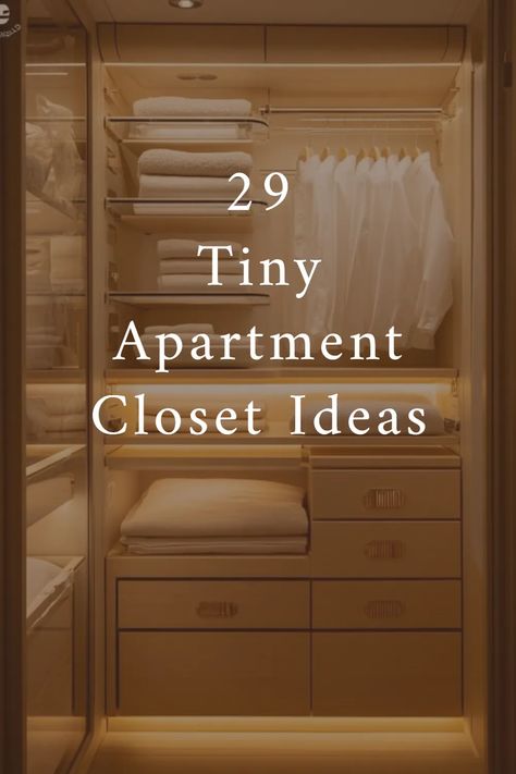 Make the most of your small closet with these 29 must-try organization hacks!  From space-saving storage to easy DIY tricks, these ideas will help you keep your wardrobe neat and tidy—without sacrificing style. Apartment Closet Ideas, Hacks For Small Apartments, Apartment Closet, Wall Mounted Closet, Closet Organization Hacks, Closet Units, Smart Closet, Organizing Clothes, Closet Kits