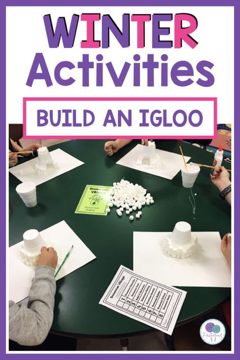 Build An Igloo, Christmas Stem Activities, Stem Activity For Kids, Winter Stem Activities, Winter Break Activities, Winter Classroom Activities, Activity For Kindergarten, Kindergarten Stem, Elementary Stem Activities