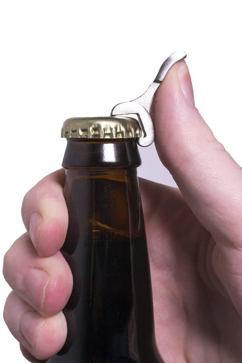 This tiny, one-handed bottle opener is constructed from extra hard stainless steel and pops off bottle caps with ease. Poppin Bottles, Bottle Cap Opener, Bottle Openers, Bottle Caps, Bottle Cap, Hand Forged, Bottle Opener, Gift Ideas, Tools