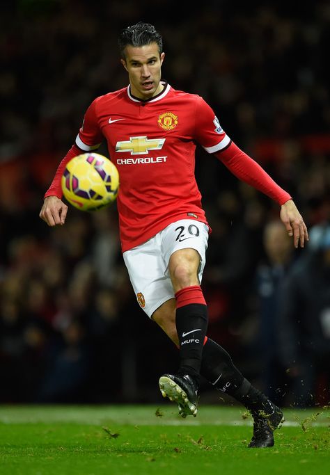 Robin van Persie of Manchester United in action during the Barclays Premier League match between Manchester United and Stoke City at Old Trafford on December 2, 2014 in Manchester, England. Mufc Manchester United, Manchester United 2014, Manchester United Images, Robin Van Persie, Manchester United Team, Van Persie, Manchester United Wallpaper, Manchester United Legends, Manchester United Players