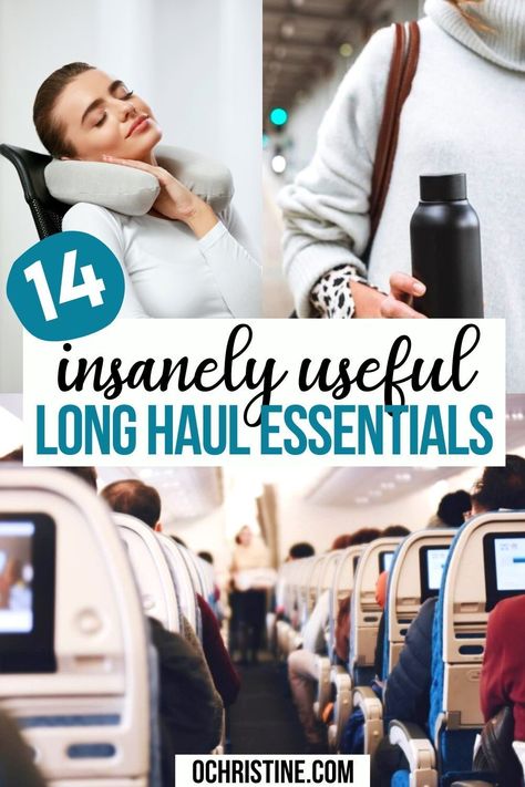 Essentials For Long Flights, Long Haul Flight Essentials, International Travel Essentials, Air Travel Tips, Travel Life Hacks, Flight Essentials, Travel Bag Essentials, Long Flight, Long Haul Flight