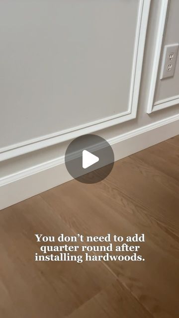 Rachel Bebee | Home DIY & Design  |  Charlotte, NC on Instagram: "Contrary to your contractor’s belief, you don’t have to settle for using quarter round after installing hardwood floors. You can use your baseboard to cover the floor expansion gap, but that means removing them before installation- something most contractors avoid. Here’s how to skip the extra trim for a cleaner & more modern look👇🏻

1. Avoid damage during removal by scoring the caulk line then gently prying them from the wall. Use bondo to patch any large dents, then sand, prime, and paint with an eggshell or satin finish. 

2. Even with great installation, you still might have some noticeable gaps between the baseboard and the new floors. For these tricky areas, you can scribe the baseboard to better match the line of yo New Floors, Installing Hardwood Floors, Round Moulding, Baseboards, Charlotte Nc, Diy Design, Satin Finish, The Expanse, Hardwood Floors