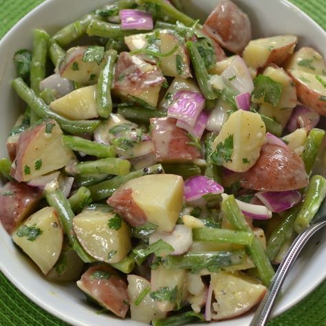 Salad Green Beans, Potato And Green Bean Salad, Potato Green Bean, Potato And Green Bean, Green Bean Potato Salad, Adorable Cupcakes, Potato Salad Mustard, Red Potato Salad, Potato Salad Recipe Easy