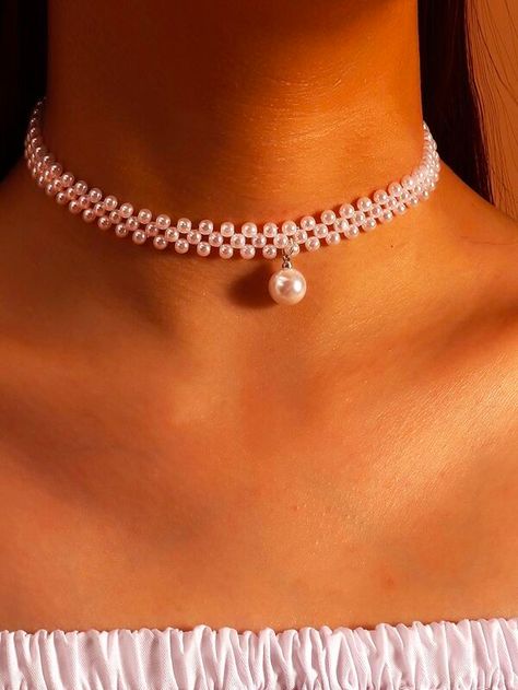 Choker Ideas Beaded, How To Make Beaded Chokers, How To Make Chokers With Beads, Bead Choker Diy, Choker Beads, Beads Jewellery Designs Ideas, Bead Choker Necklace, Choker Ideas, Pearl Beaded Bracelet