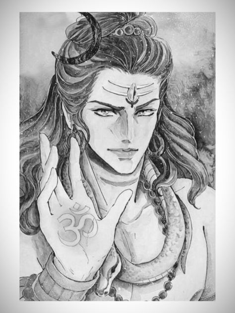 #indiawantsanime Lord Shiva Anime, Shiva Anime, Skull Drawing Sketches, Lord Shiva Sketch, Art Of The Day, Shiva Sketch, Ganesha Drawing, Realistic Pencil Drawings, Animal Illustration Art