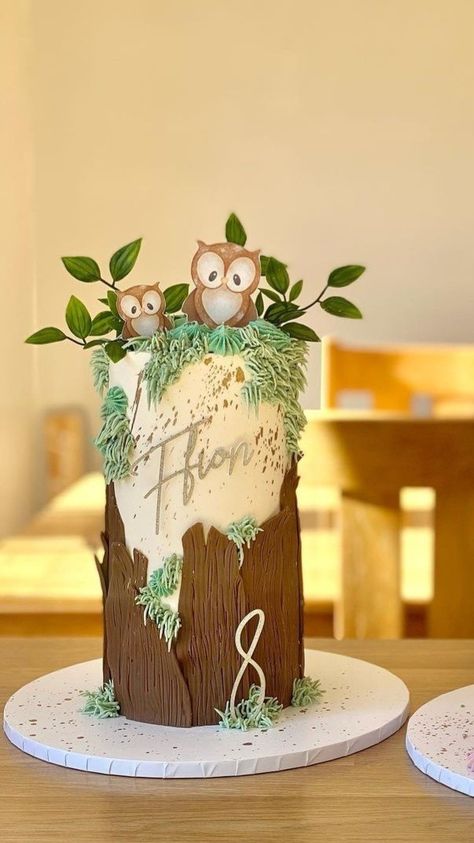 Owl Cake Topper, Owl Cake Birthday, 50th Anniversary Cakes, Owl Cakes, Owl Cake, Owl Birthday, Bento Cake, Baby Cakes, Cake Decor