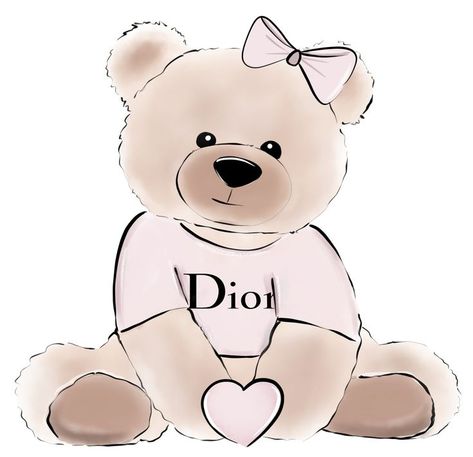 Dior Wallpaper, Teddy Bear Wallpaper, Home Decorating Ideas, Fashion Wall Art, Bear Wallpaper, Room Posters, Ideas Home, Wallpaper Iphone Cute, Home Decorating