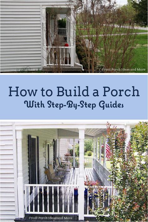 New Front Porch Addition, How To Update Front Porch, Curbside Appeal On A Budget, How To Build A Roof Over A Porch, Building Porch Ideas, Extending Porch Ideas, Building A Porch On A Budget, How To Build A Front Porch On A Budget, Porch Plans How To Build