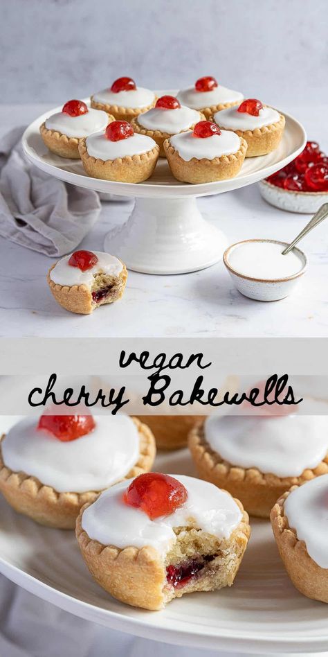 Glace Cherry Recipes, Holiday Baking Vegan, British Treats, Vegan Pastry Recipes, Vegan Patisserie, Vegan British Food, Vegan British Recipes, Vegan British Desserts, Vegan Cherry Pie