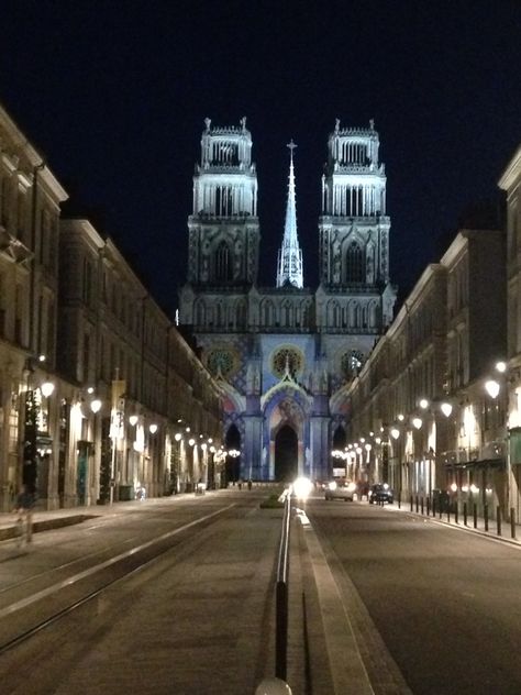 Old Town of Orleans, France. Cathédrale Sainte-Croix d’Orléans of the night Orleans France, Saint Denis, Strasbourg, Old Town, Big Ben, Paris France, Wattpad, Paris, France