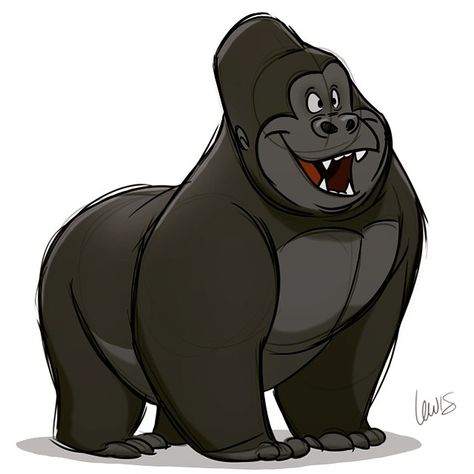 Just a gorilla... that's all. #gorilla Monkey Drawings, Logo Academia, Gorilla Illustration, Crocodile Cartoon, Story Artist, Monkey Drawing, Monkey Design, Anime Animals, Animal Sketches