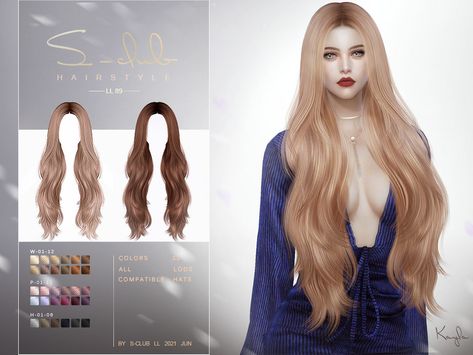 S Club Sims 4 Hair, Sims Princess, Sims 4 Curly Hair, Princess Story, Curly Long Hair, Sims 4 Cc Hair, The Sims 4 Cabelos, Sims 4 Tsr, Alpha Cc