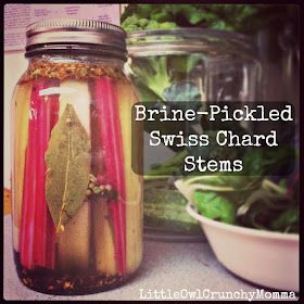 LittleOwlCrunchyMomma: Brine-Pickled Swiss Chard Stems Swiss Chard Stems, Chard Recipes Healthy, Growing Swiss Chard, Rainbow Chard Recipes, Fermented Recipes, Preserving Vegetables, Canning Pickles, Chard Recipes, Canning Vegetables