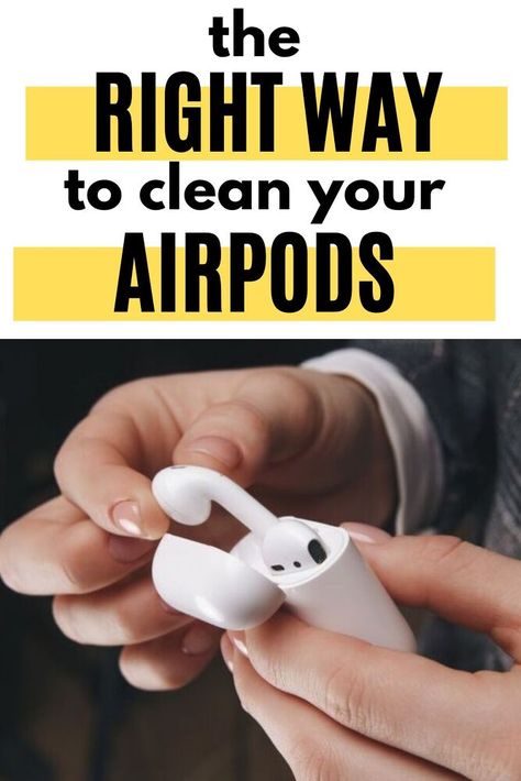 how to clean airpods How To Clean Air Pods, How To Clean Your Airpods, How To Clean Airpods, Cleaning Airpods, How To Clean Earbuds, Clean Airpods, Ipod Headphones, Mounting Putty, Diy Cleaning Products Recipes