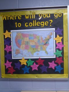 Bulletin Board for highschool. Diary of a highschool counselor's office Where will you go to college? Classroom Decor Ideas Highschool, School Counselor Bulletin Boards, Counselor Bulletin Boards, School Counseling Bulletin Boards, Counseling Bulletin Boards, High School Bulletin Boards, College Bulletin Boards, Classroom Decor Ideas, Reading Boards