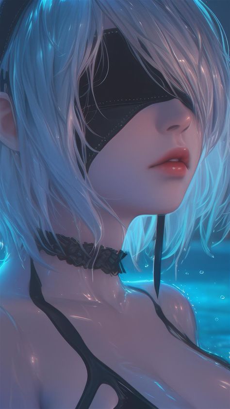 4k HD Wallpaper: 2B from Nier by Rainy Pool in Moonlight Nier 2b, 2b Cosplay, Fanart Wallpaper, Anime Girlies, 4k Hd Wallpaper, Under The Moonlight, Harley Quinn Art, Nier Automata, Cartoon Games