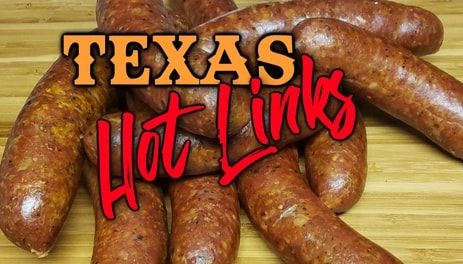 Texas Hot Links – 2 Guys & A Cooler Hot Link Sausage Recipe, Grilled Sausage Recipes, Snack Stick Recipe, Sausage Making Recipes, Homemade Sausage Recipes, 2 Guys, Sausage Seasoning, Sausage Casing, Snack Sticks