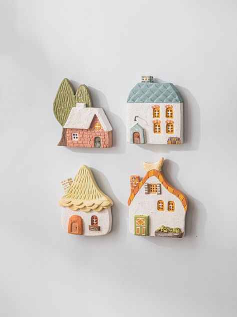 Easy Air Dry Clay Magnet Projects: Perfect for Beginners Clay Magnet Ideas, Ceramic Aesthetic, Polymer Clay Magnet, Ceramics Collection, Magnet Ideas, Clay Magnets, Diy Air Dry Clay, Air Dry Clay Projects, Clay Houses