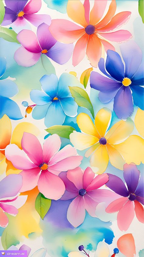 Colourful Wallpaper Iphone, Whimsical Art Paintings, Lovely Flowers Wallpaper, Girly Wall Art, Rainbow Wallpaper, Diy Watercolor Painting, Art Gallery Wallpaper, Flower Background Wallpaper, Landscape Artwork