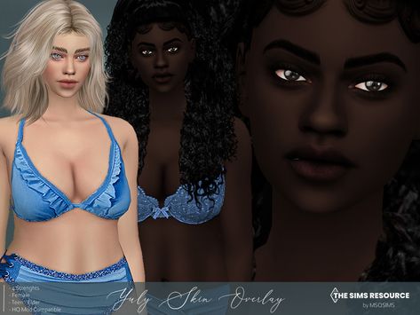 The Sims Resource - Yuly Skin Overlay Sims 4 Cleavage Overlay, Skin Overlay, Cc Sims4, American Tank, Skin Details, Pony Hair, The Sims4, The Sims Resource, Sims 4 Mods