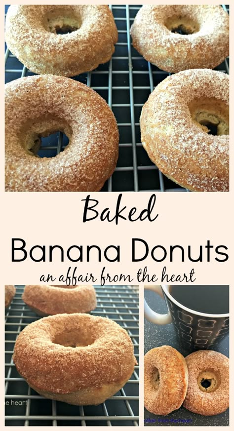 Baked Banana Donuts Southern Buttermilk Biscuits, Homemade Donuts Recipe, Baked Doughnuts, Baked Donut Recipes, Donut Muffins, Cake Recipes Easy Homemade, Homemade Donuts, Doughnut Recipe, Delicious Donuts