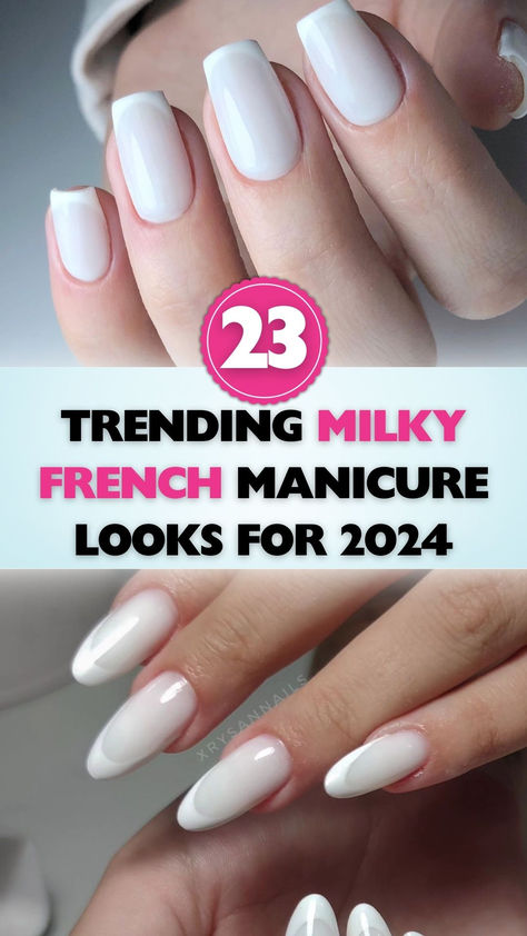 Discover the top Milky French Manicure trends of 2024 that will transform your nail game! French Manicure Trends, Nail Shapes Almond, Milky French Manicure, French Manicure Short Nails, Viral Nails, French Manicure Nail Designs, White French Nails, Neutral Nail Designs, Neutral Nail