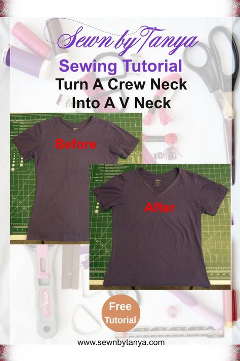 Crew Neck To V Neck Tutorial