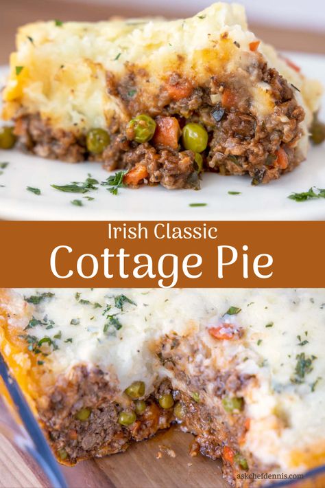 Irish Cottage Pie, Cottage Pie Recipe, Irish Cuisine, Shepherds Pie Recipe, Irish Cottage, Cottage Pie, Shepherd's Pie, Meat Pie, Shepherds Pie