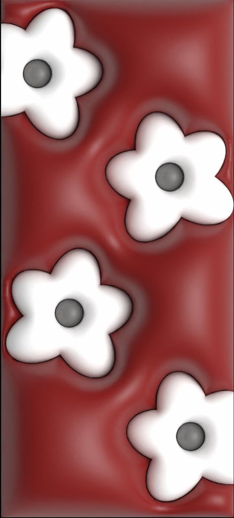 Four white flowers on a red matt background 3d Puffy Wallpaper Red, 3d Wallpaper Iphone Red, Red And White Wallpaper Iphone, Red 3d Wallpaper, 3d Flower Wallpaper, Red And White Wallpaper, White Flower Wallpaper, White Wallpaper For Iphone, Red Aesthetic Grunge