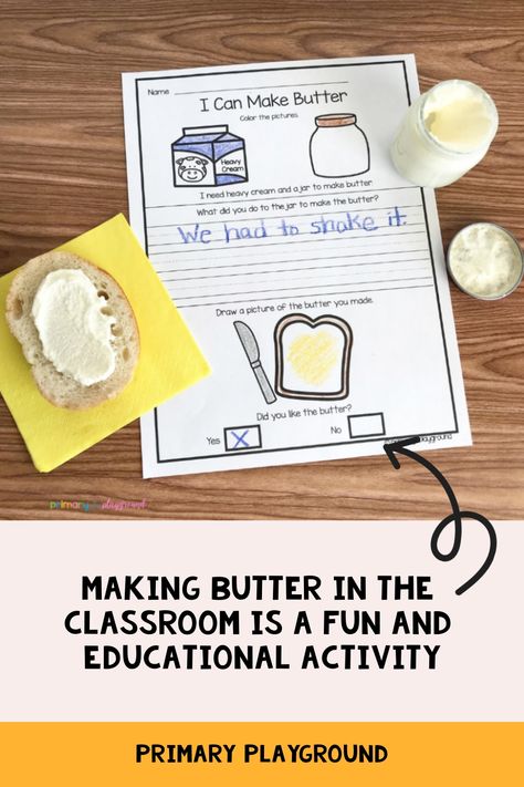 Social Studies Preschool, Cooking In The Classroom, Kindergarten Projects, Social Studies Unit, Making Butter, Classroom Labels, Baby Food Jars, Experiential Learning, Primary Classroom