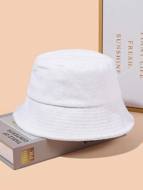 Free Returns ✓ Free Shipping On Orders $49+ ✓. Solid Bucket Hat- Hats at SHEIN. Women Bucket Hat, White Casual, White Collar, Spring And Fall, Fashion Online Shop, All Fashion, Bucket Hat, Women Accessories, Collar