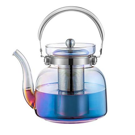 Blooming Tea, Tea Maker, Water Kettle, Glass Teapot, Tea Strainer, Electric Heating, Stainless Steel Mesh, Loose Tea, Brewing Tea