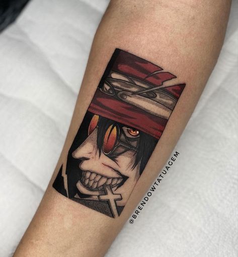 Tattoo helsing alucard . Tatugem anime Hellsing Alucard, M Tattoos, Manga Tattoo, Minimalist Tattoos, Hand Tattoos For Guys, Wolf Tattoo, Dark Tattoo, Anime Tattoos, Minimalist Tattoo