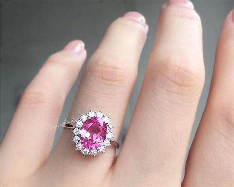 Pink Gemstone Engagement Rings, Pink Wedding Rings, Pink Gemstones Ring, Silver Emerald Ring, Sterling Silver Promise Rings, Pink Diamonds, Topaz Engagement Ring, Pink Sapphire Ring, Ruby Engagement Ring