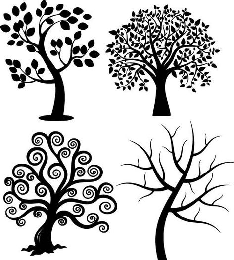 Tree Tattoo Chest, Spiral Tree, Owl Wall Decor, White Plants, Leaves Vector, File Design, Blue Tree, Tree Silhouette, Tree Drawing