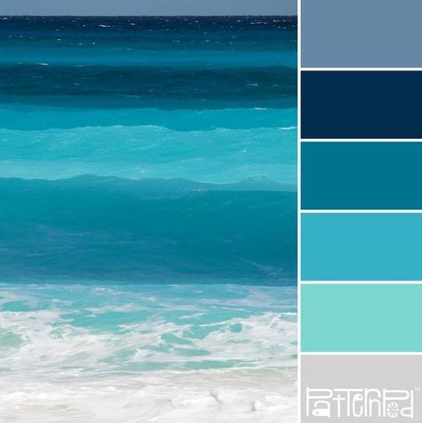 Paint Beach, Aqua Color Palette, Brand Palette, Paint Color Inspiration, Coastal Colors, Ocean Colors, Colors Palette, Room Color Schemes, Blue Colour Palette