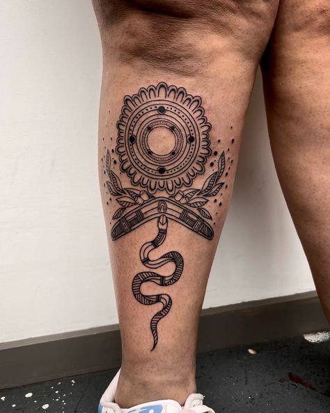 A piece I did a little while ago of @alkinascreations beautiful artwork! I felt very honoured to have done this piece for Zhane. Done at @capital.tattoo . . . . . . #aboriginalart #aboriginaltattoo #aboriginaltattoos #aboriginaltattoomelbourne #indiginousart #indigenoustattoo Aboriginal Tattoo Designs, Aboriginal Tattoo, Hip Thigh Tattoos, Thigh Tattoos, Original Tattoos, Tattoo Inspo, Aboriginal Art, Thigh Tattoo, Beautiful Artwork